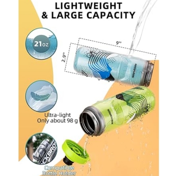 Bicycle Water Bottle 21oz for 5hrs Insulation Squeeze with Leakproof - Picture 2 of 8